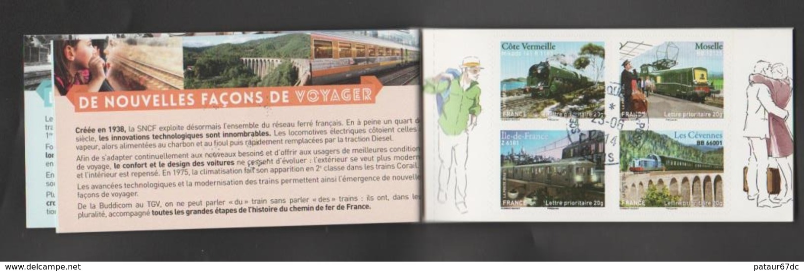 FRANCE / 2014 / Y&T N°AA 999/1010 En Carnet Ou BC999 : Carnet "Trains" (12 TVP LP) - Oblitérations Du 23/06/2014. RARE ! - Commémoratifs