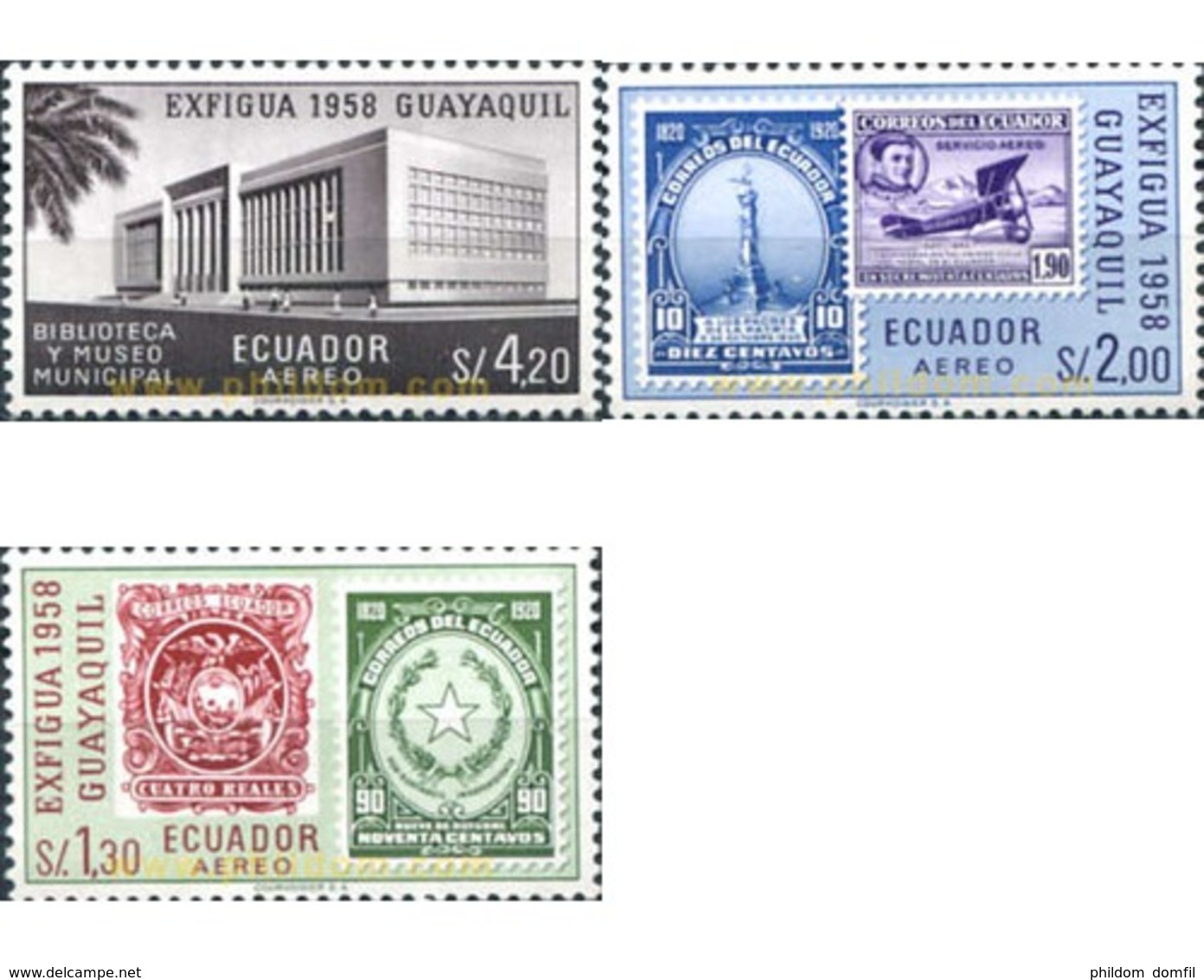 Ref. 309146 * MNH * - ECUADOR. 1958. EXPOSICION FILATELICA NACIONAL - EXFIGUA-58 - Other & Unclassified