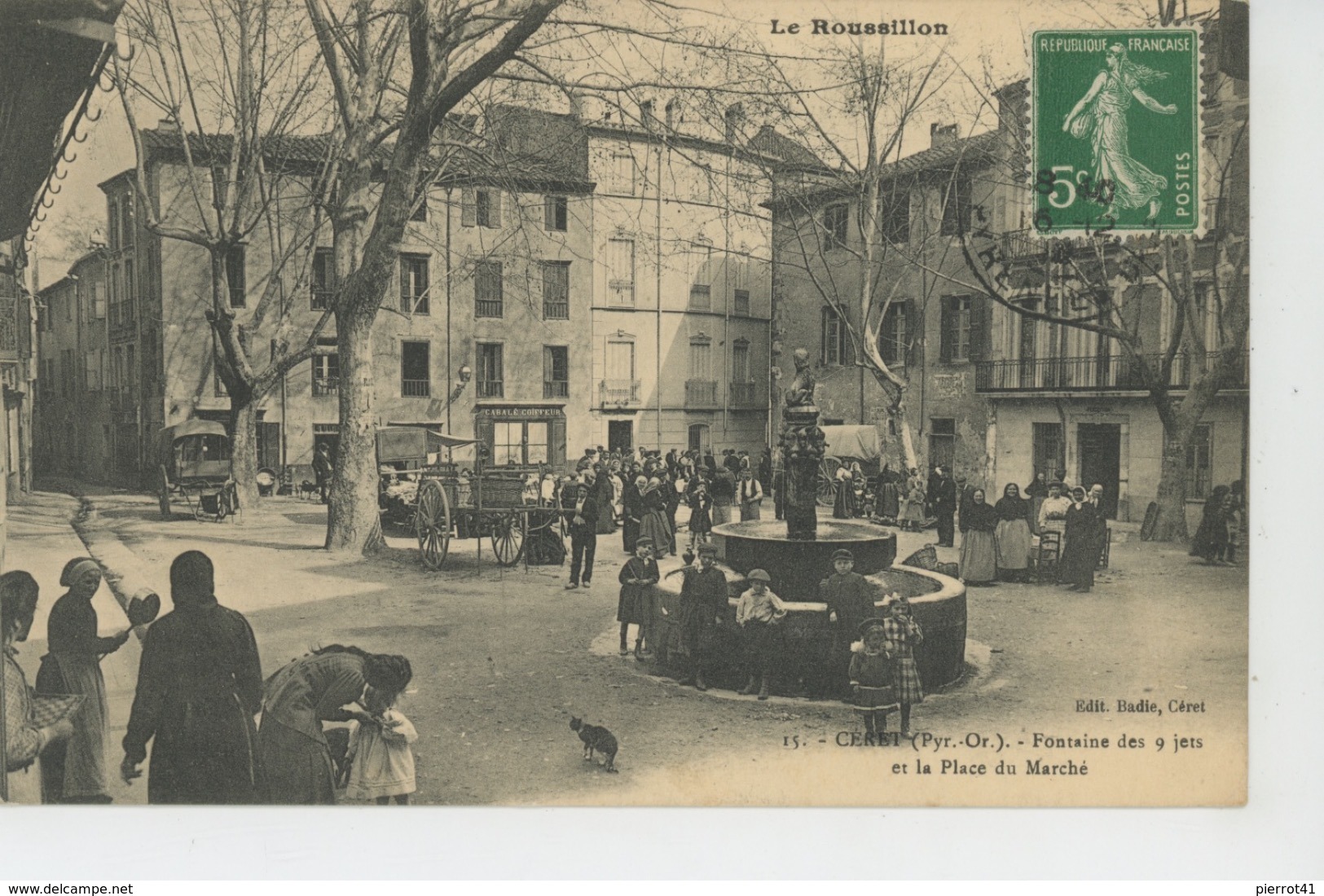 CERET - Fontaine Des 9 Jets Et La Place Du Marché - Ceret