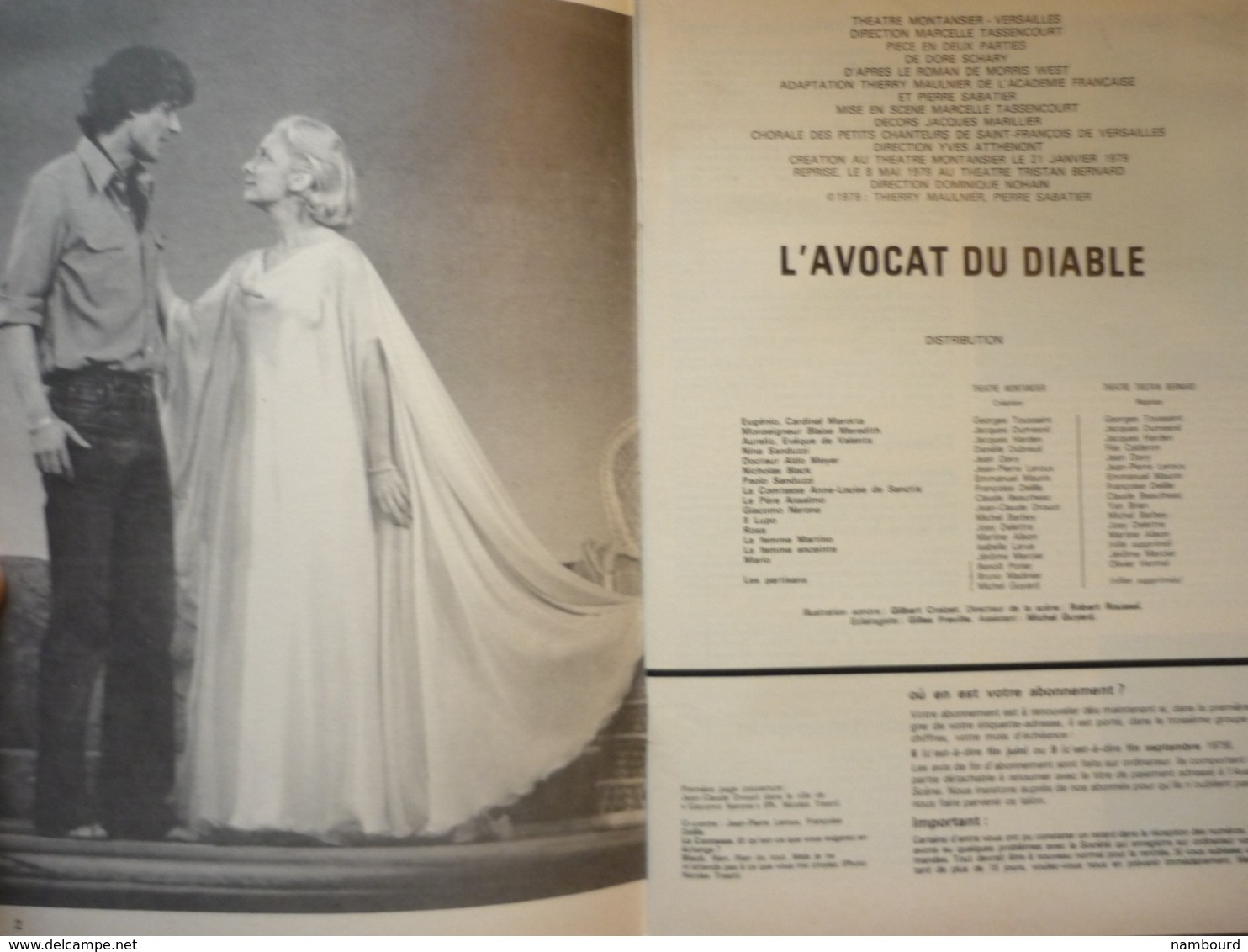 L'Avant-Scène Théâtre N°652 15 Juin 1979 L'avocat Du Diable De Dore Schary Thierry Maulnier - Cinéma