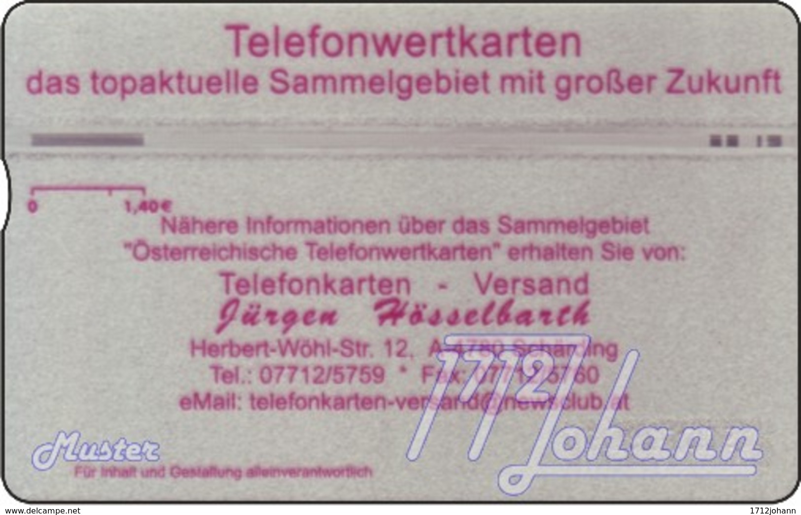 AUSTRIA Private: *Hösselbarth - Po 28* - SAMPLE [ANK F606] - Oesterreich