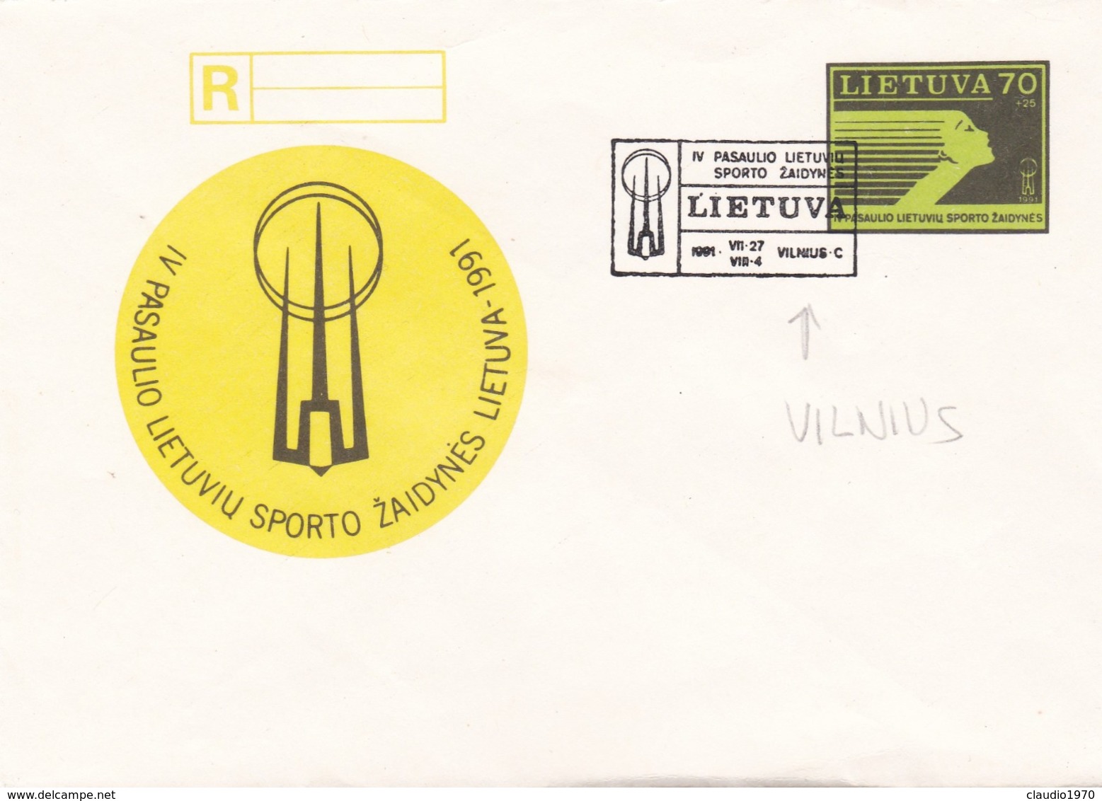 BUSTA FDC - LITUANIA - IV PASAULIO  LIETUVIU SPORTO ZAIDYNES LIETUVA 1991 - Lituania