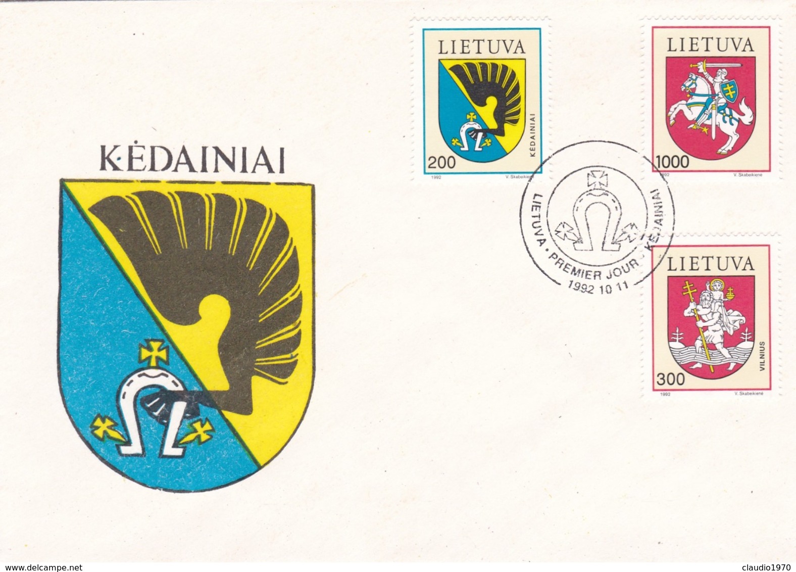 BUSTA FDC - LITUANIA - KEDAINIAI - 1992 - Litouwen