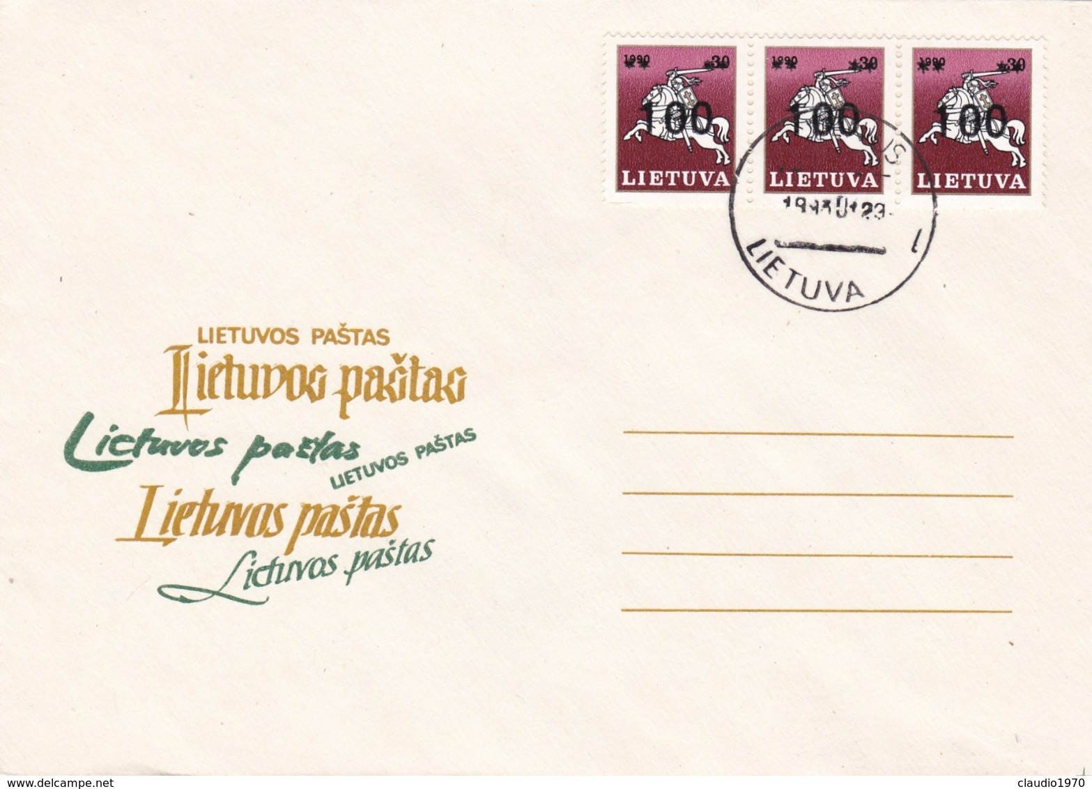 BUSTA FDC - LITUANIA  - 1993 - Litauen