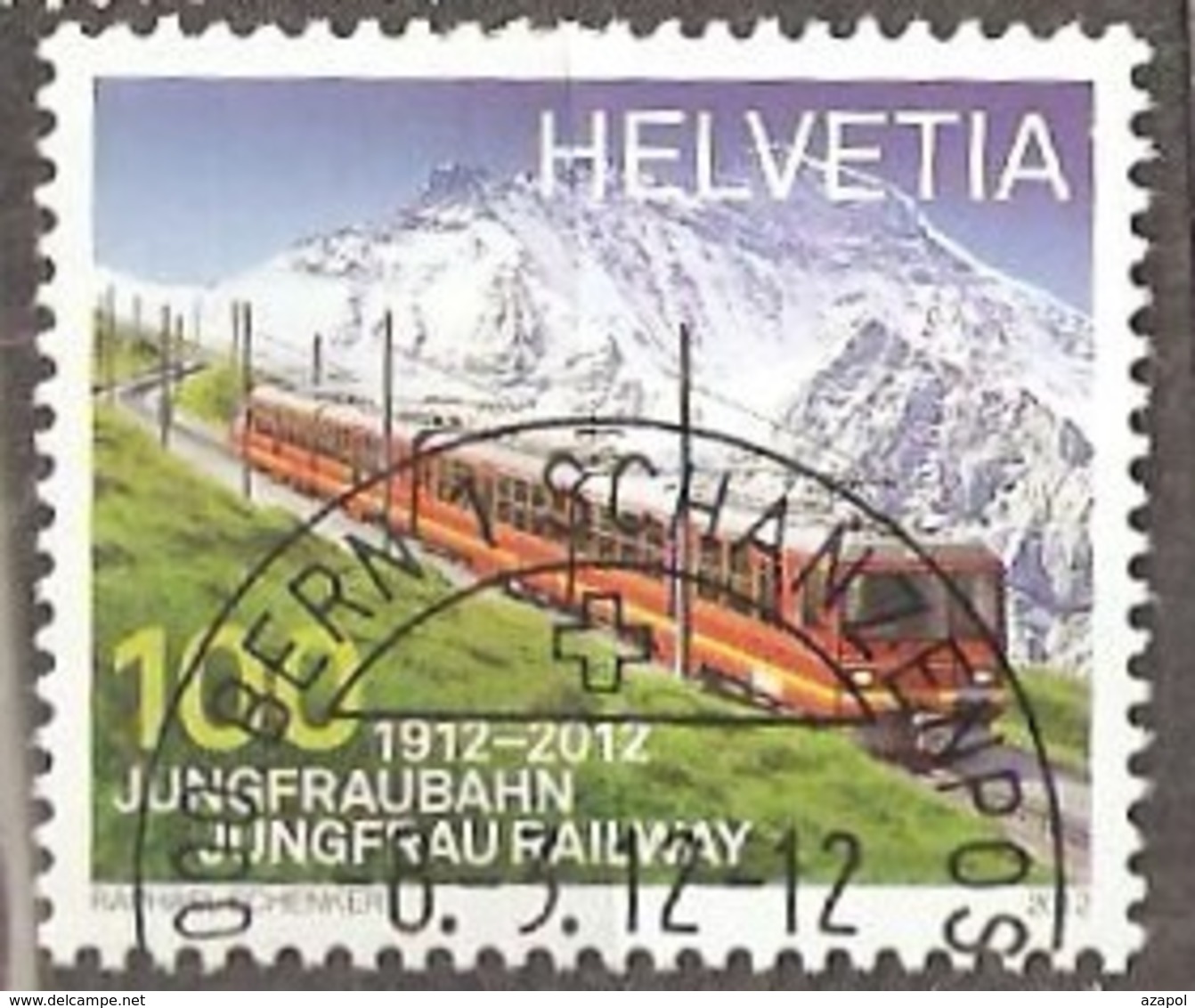 Switzerland: Single Used CTO Stamp, 100 Years Of Jungfrau Railway, 2012, Mi#2233, - Oblitérés