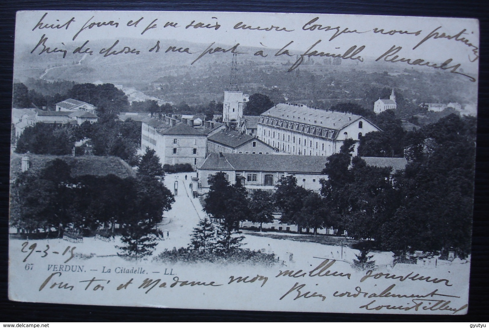 Train Sanitaire Semi Permanent N° 8 A.P.L.M 1915 Carte De Verdun, La Citadelle Pour Le Mans - Guerra De 1914-18