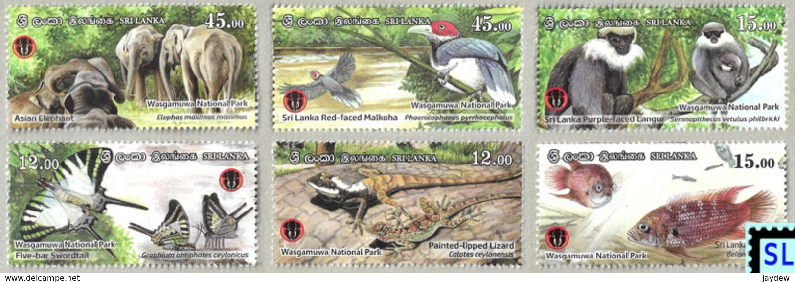 Sri Lanka Stamps 2019, Wasgamuwa National Park, Birds, Fish, Monkey, Lizard, Elephant, MNHs - Sri Lanka (Ceylon) (1948-...)