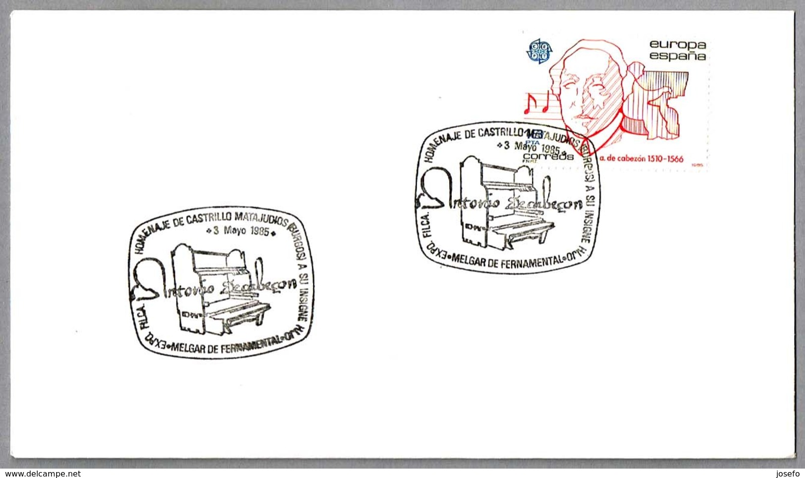 Homenaje A ANTONIO DE CABEZON. Organo - Organ.  Melgar De Fernamental, Burgos, 1985 - Música