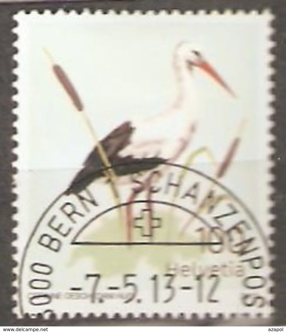 Switzerland: Single Used CTO Stamp, White Stork, 2013, Mi#2299, - Oblitérés