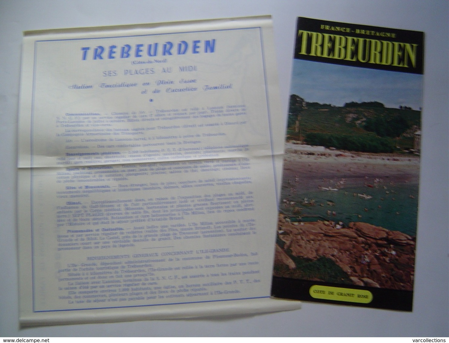 DEPLIANT TOURISME + TARIF : TREBEURDEN / BRETAGNE 1960 - Dépliants Touristiques