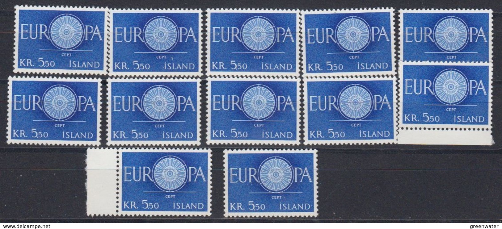 Europa Cept 1960 Iceland 5.50Kr 1v (12x) (44929) - 1960