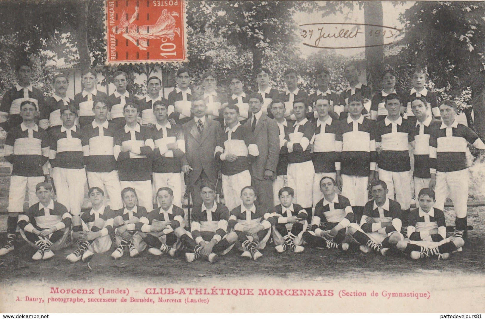CPA (40) MORCENX Club Athlétique Morcennais Section De Gymnastique 1913 Sport Gymnaste (2 Scans) - Morcenx