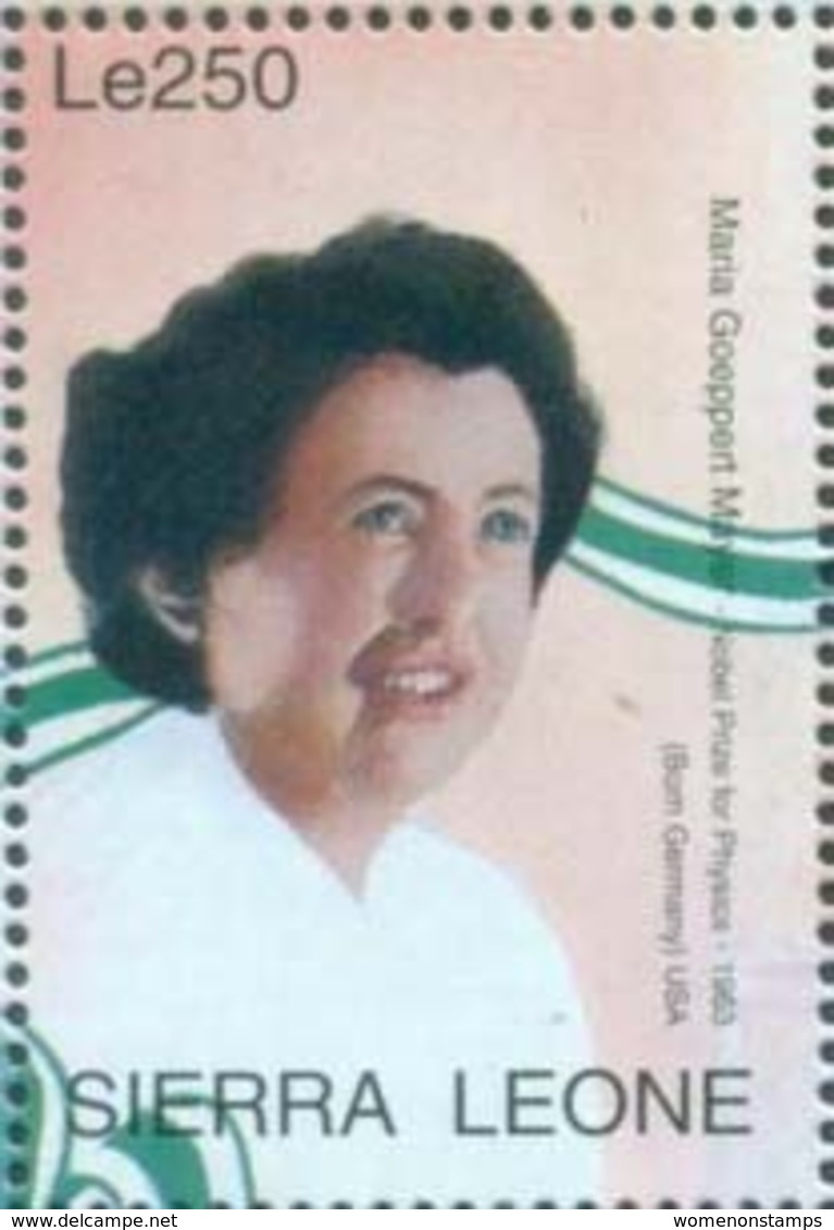 Maria Goeppert Mayer  German-born American Theoretical Physicist, Nobel Prize Physics  MNH  Sierra Leone - Fysica