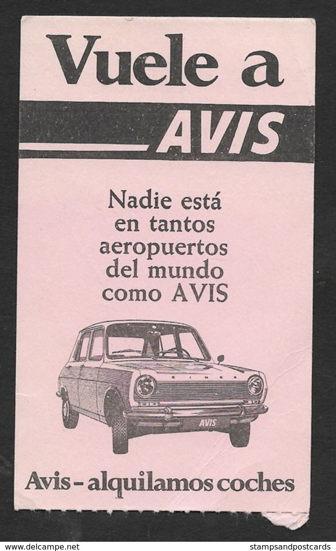 Carte Embarquement Avion Iberia Espagne España Pub Avis Voiture Simca Plane Boarding Pass Spain Pub Simca Car - Europe