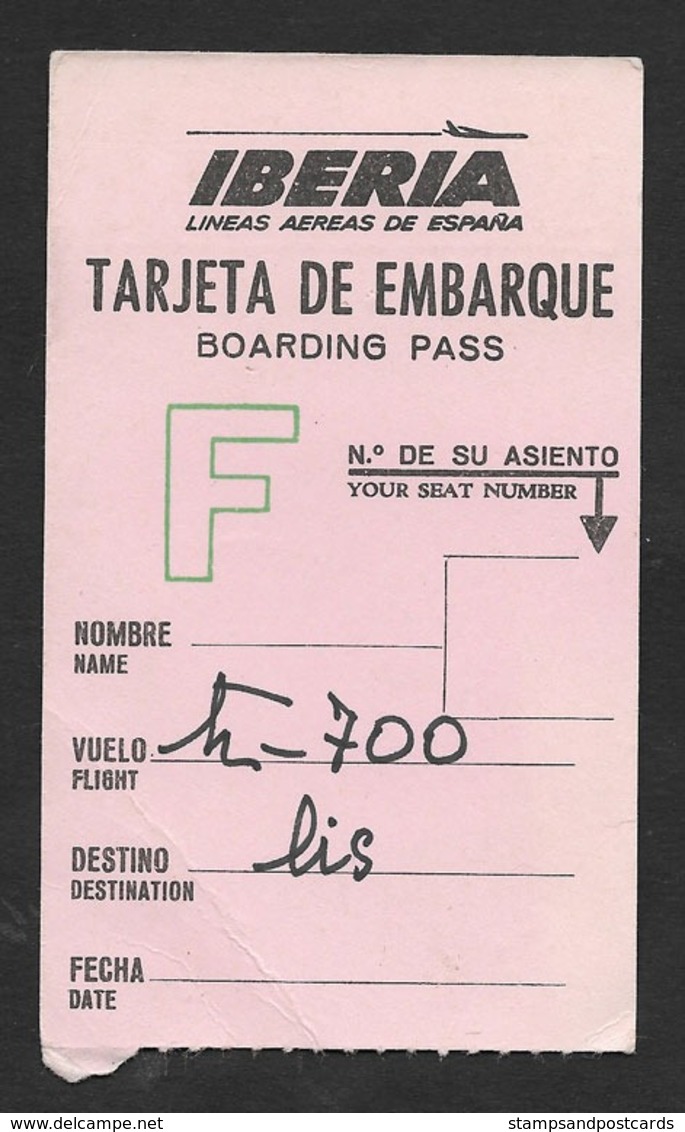 Carte Embarquement Avion Iberia Espagne España Pub Avis Voiture Simca Plane Boarding Pass Spain Pub Simca Car - Europe