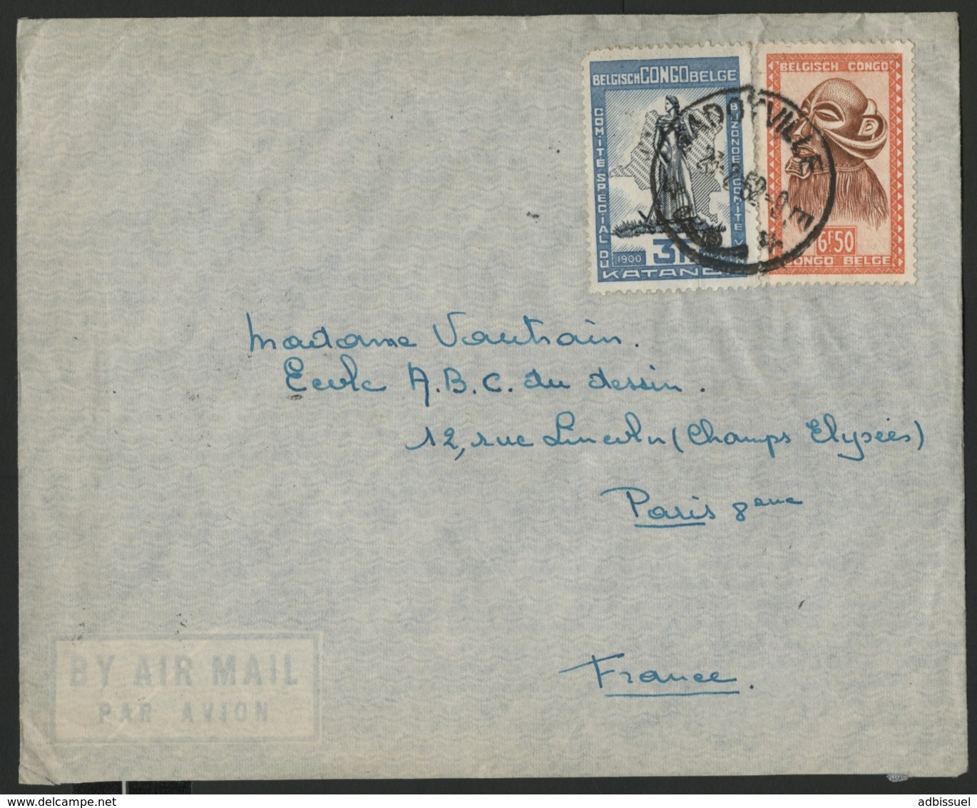 CONGO BELGE "JADOTVILLE E" Obl. Cachet à Date Sur N° 291A + 298. Sur Enveloppe Par Avion Pour La France. - Lettres & Documents