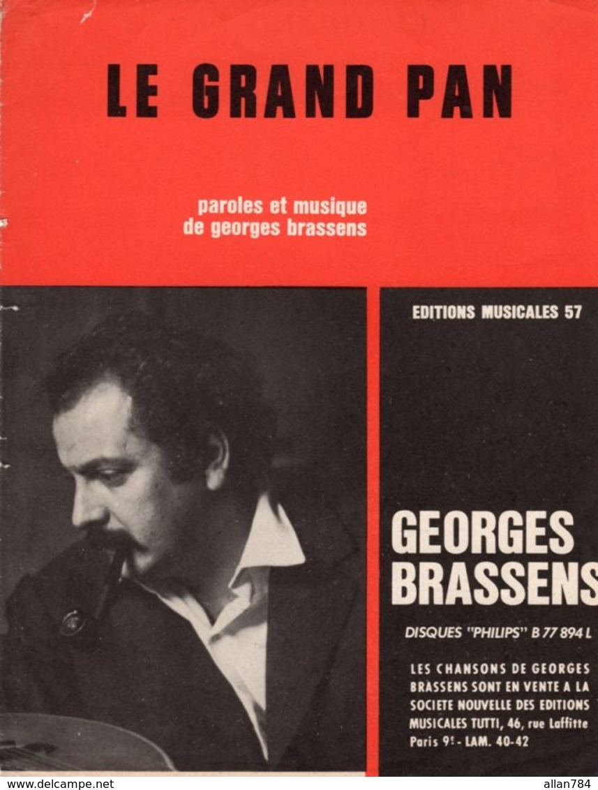 PARTITION GEORGES BRASSENS - LE GRAND PAN - 1965 - TB ETAT - - Otros & Sin Clasificación