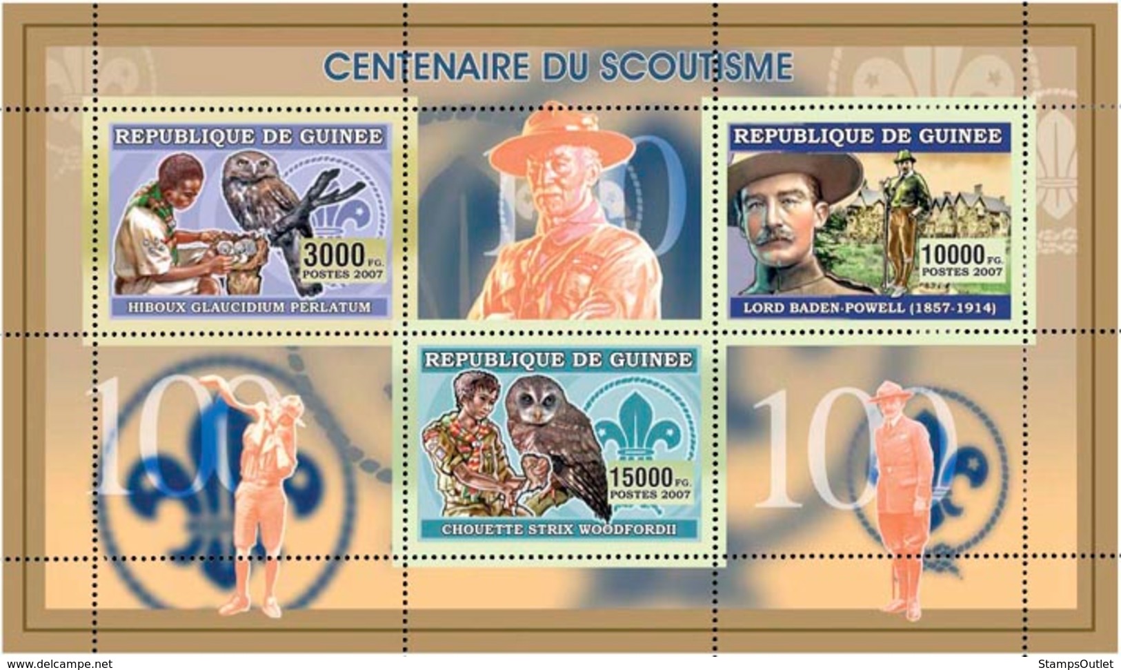 Guinea 2006 MNH -  Centenaire Du Scoutisme - YT 2706-2708, Mi 4359-4361 - Guinea (1958-...)