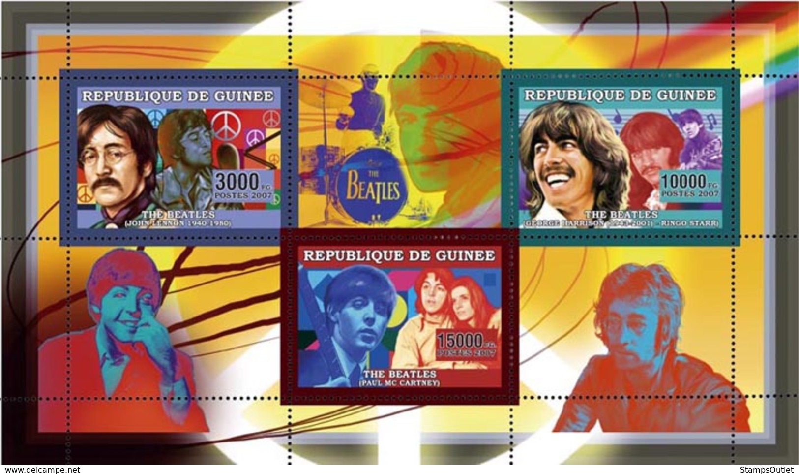 Guinea 2006 MNH -  The Beatles - YT 2721-2723, Mi 4299-4301 - Guinea (1958-...)