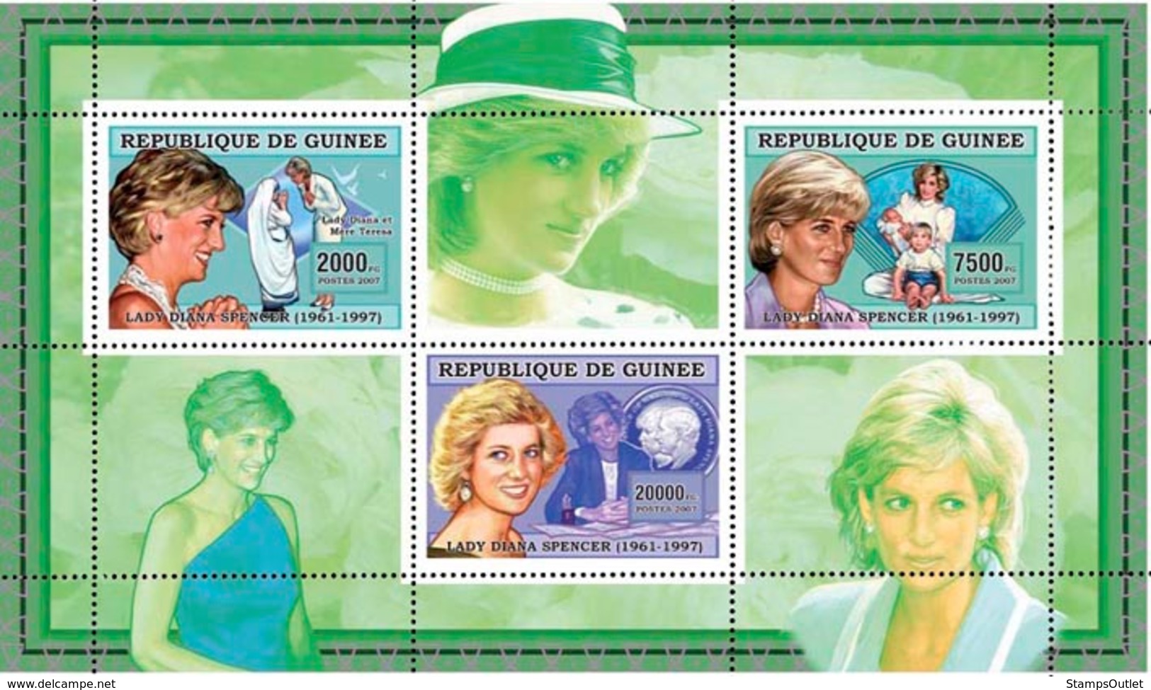 Guinea 2006 MNH - Lady Diana - YT 2715-2717, Mi 4335-4337 - Guinea (1958-...)