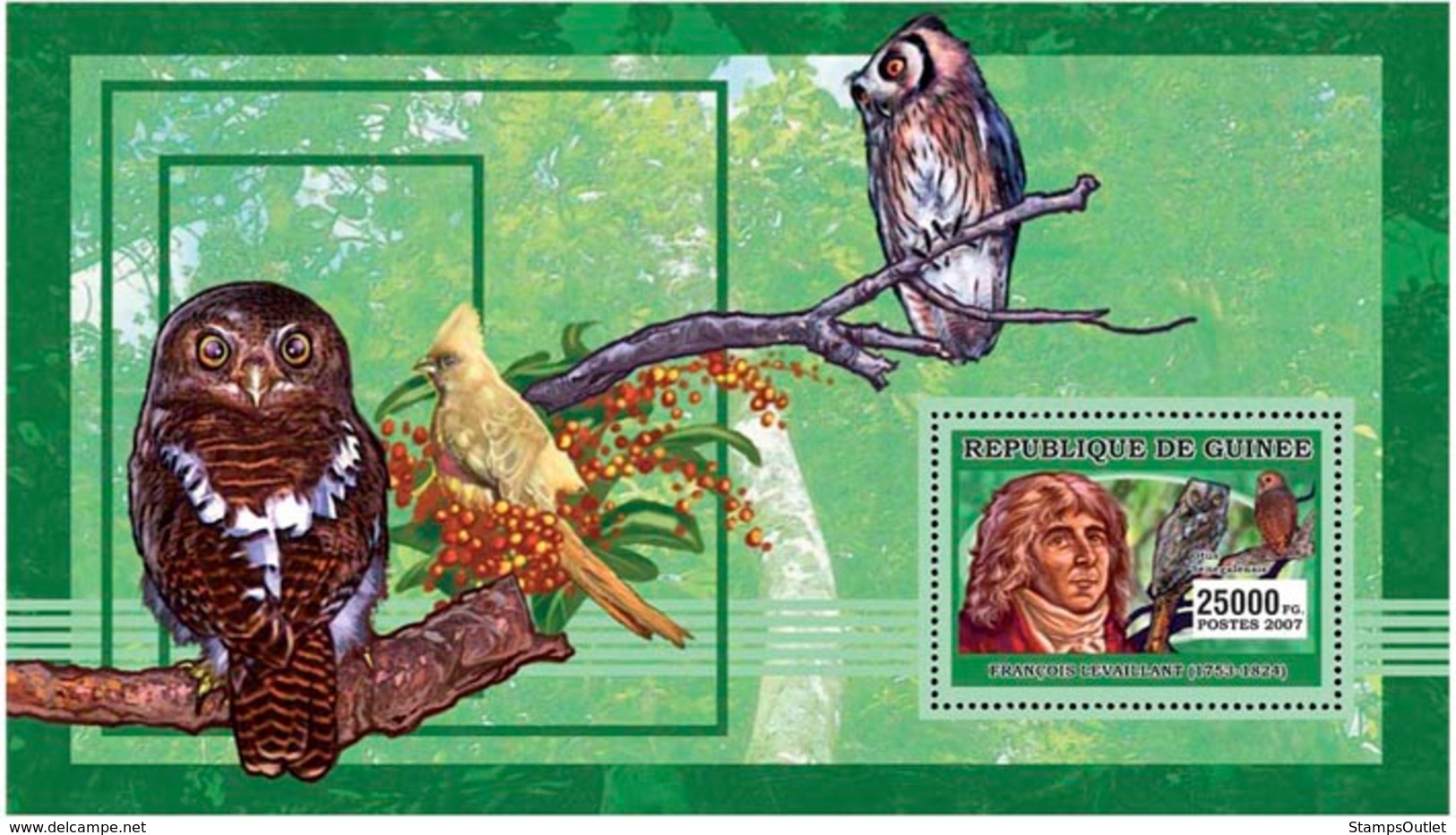 Guinea 2006 MNH -  Ornitologists - Birds - YT 361, Mi 4284/BL987 - Guinea (1958-...)