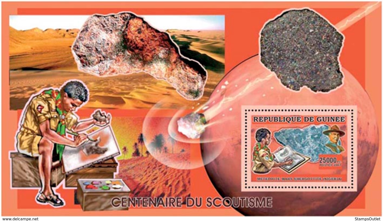 Guinea 2006 MNH - Scouts - Minerals - YT 376, Mi 4374/BL1032 - Guinea (1958-...)