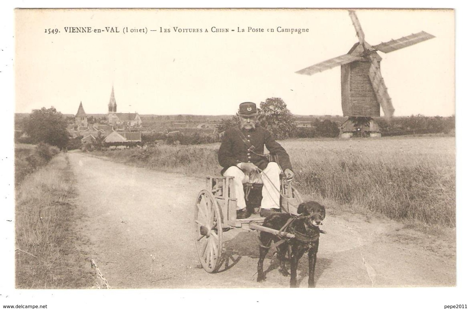 CPA 45 VIENNE EN VAL Les Voitures à Chien - La Poste En Campagne - Facteur - Moulin à Vent - Andere & Zonder Classificatie