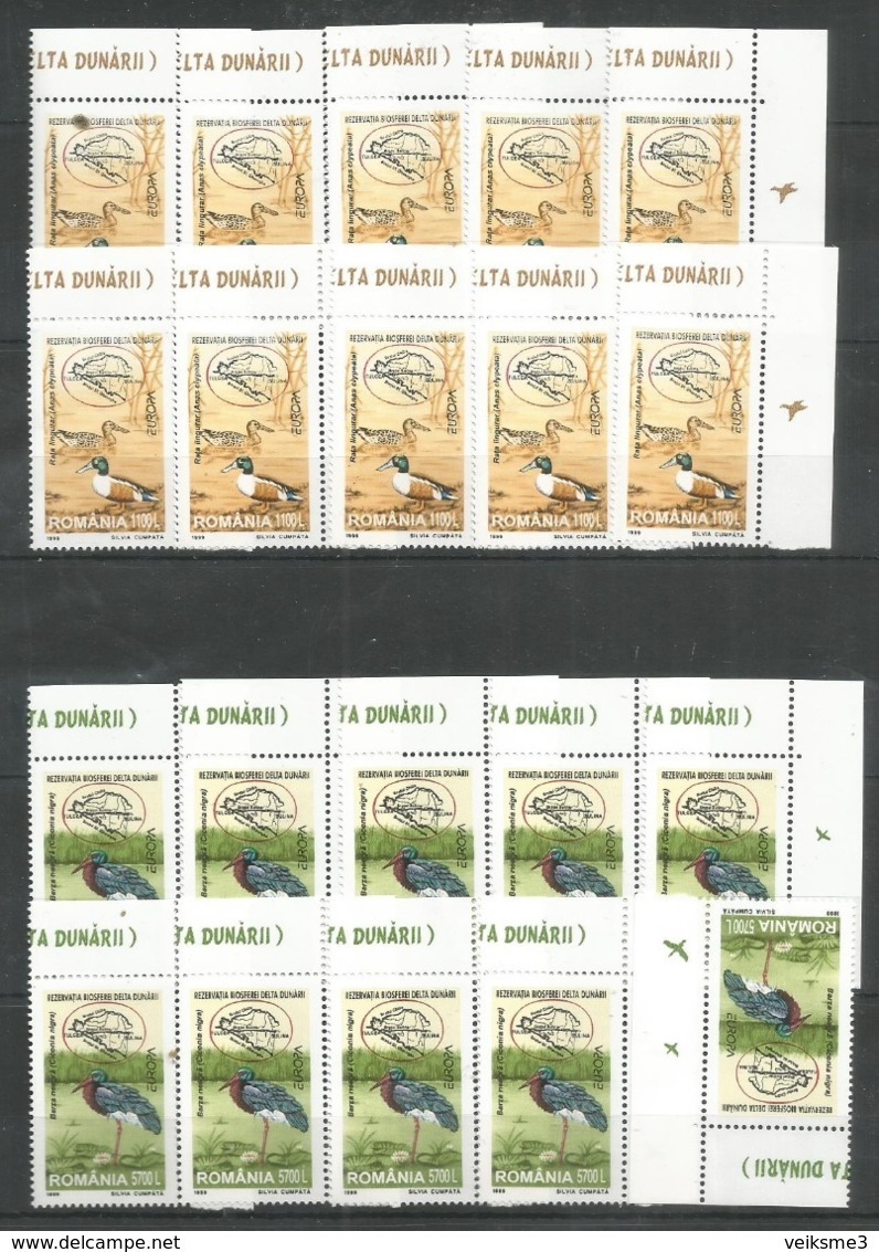 10x ROMANIA - MNH - Europa-CEPT - Birds - 1999 - 1999