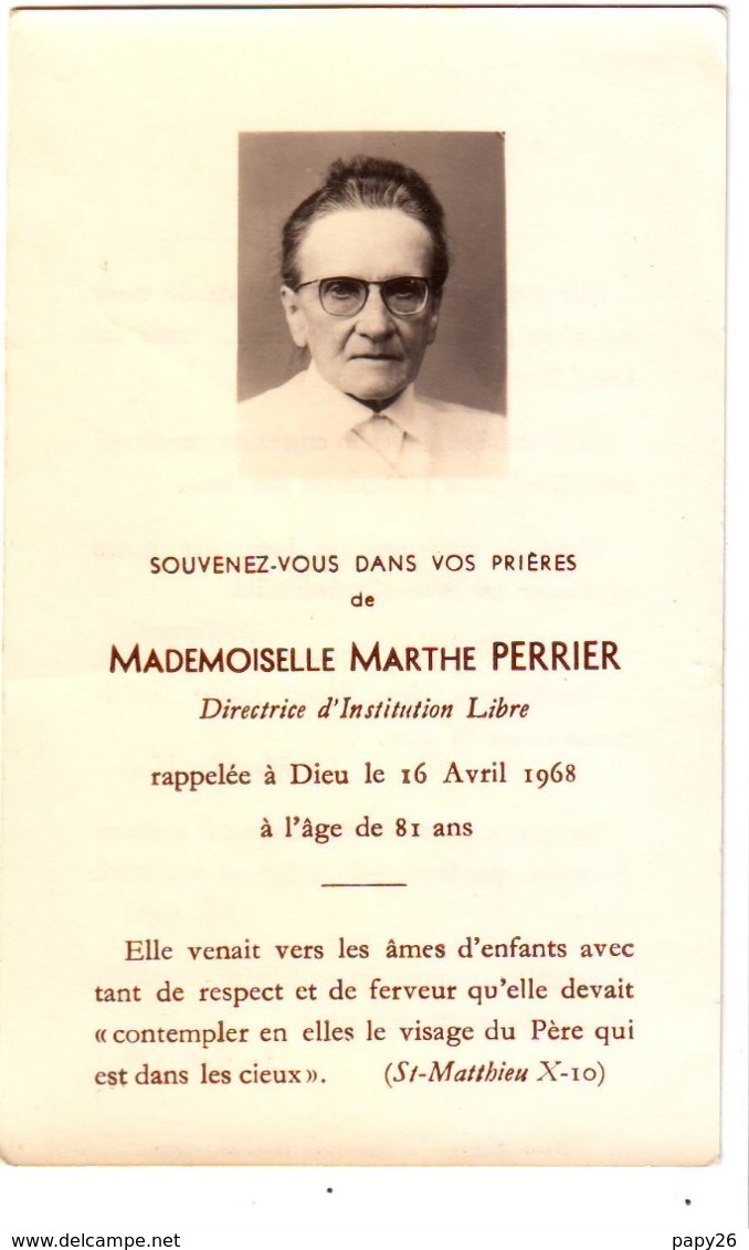 Image Mortuaire Marthe Perrier - Devotieprenten