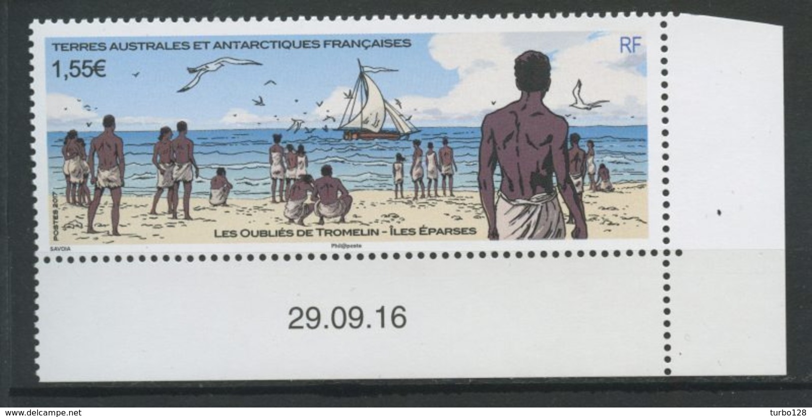 TAAF 2017  N° 814 ** Neuf MNH Superbe Oubliés De Tromelin îles Eparses Bateau Sailboat Esclaves - Unused Stamps