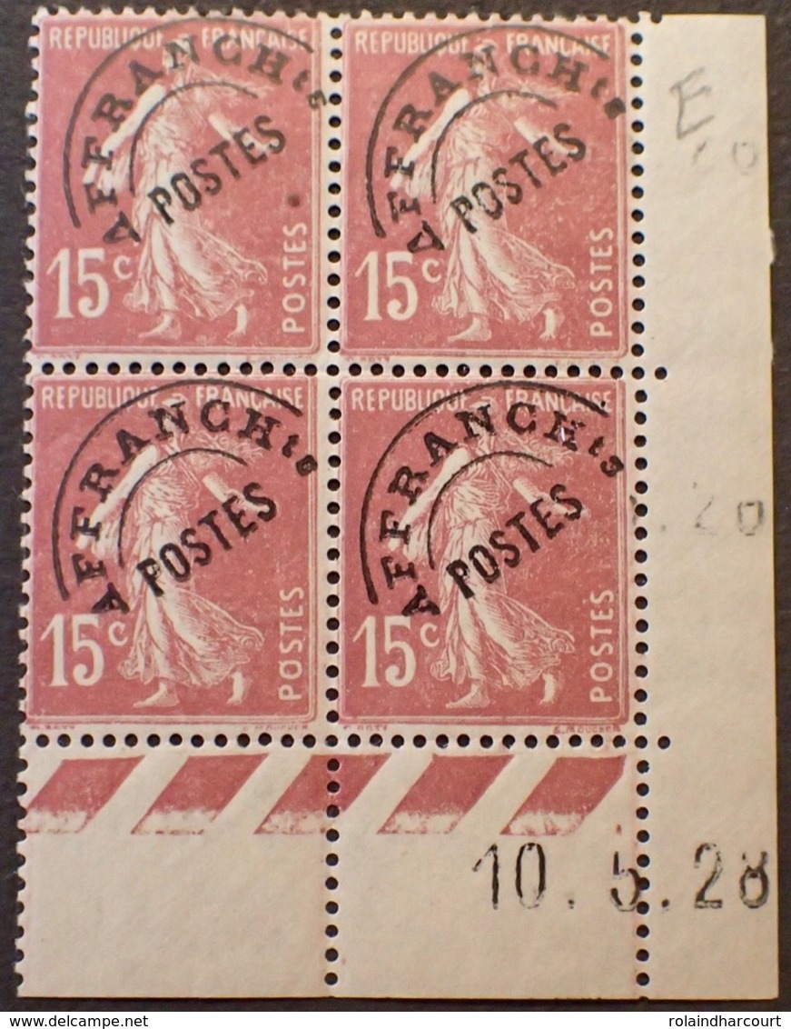 R1615/1311 - 1928 - TYPE SEMEUSE - BLOC - N°53 TIMBRES NEUFS** CdF Daté - ....-1929