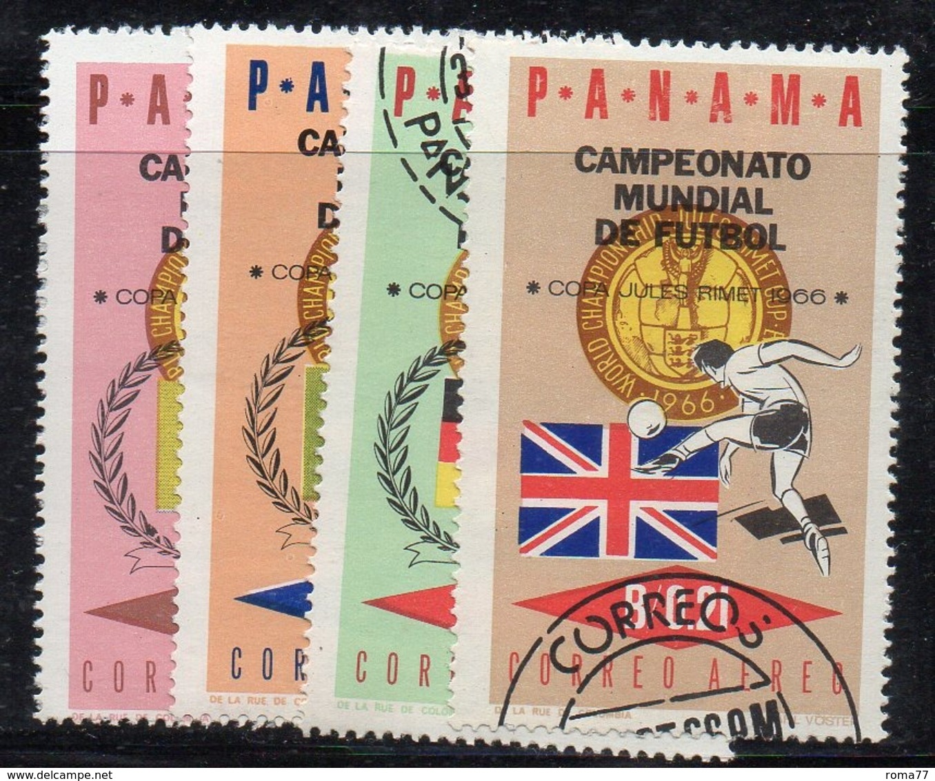 APR3041 -  PANAMA 1967 ,  Posta Aerea Yvert N. 392/395  Usata   (2380A)  Londra - Panama