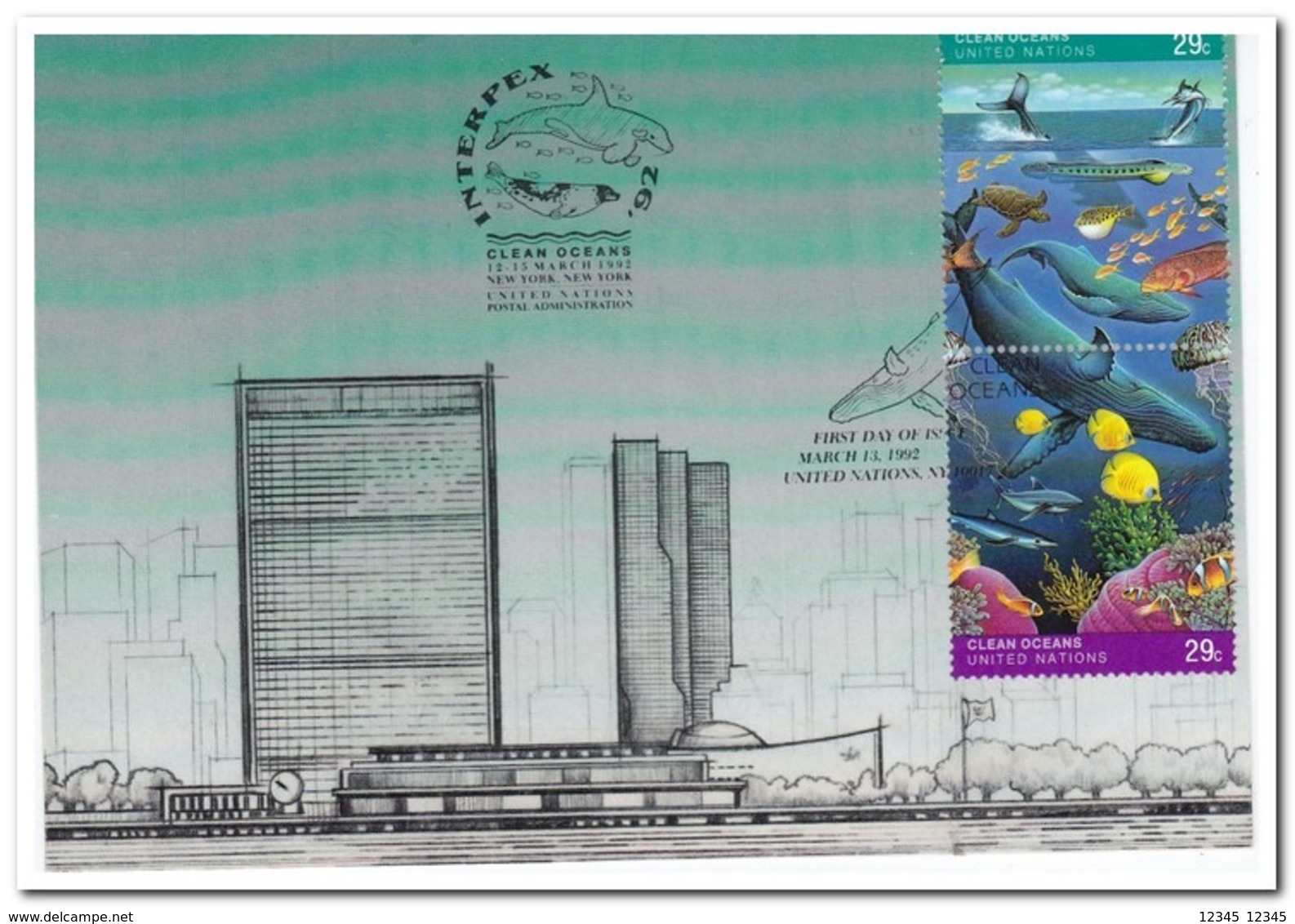 UN New York 1992, Clean Oceans - Covers & Documents