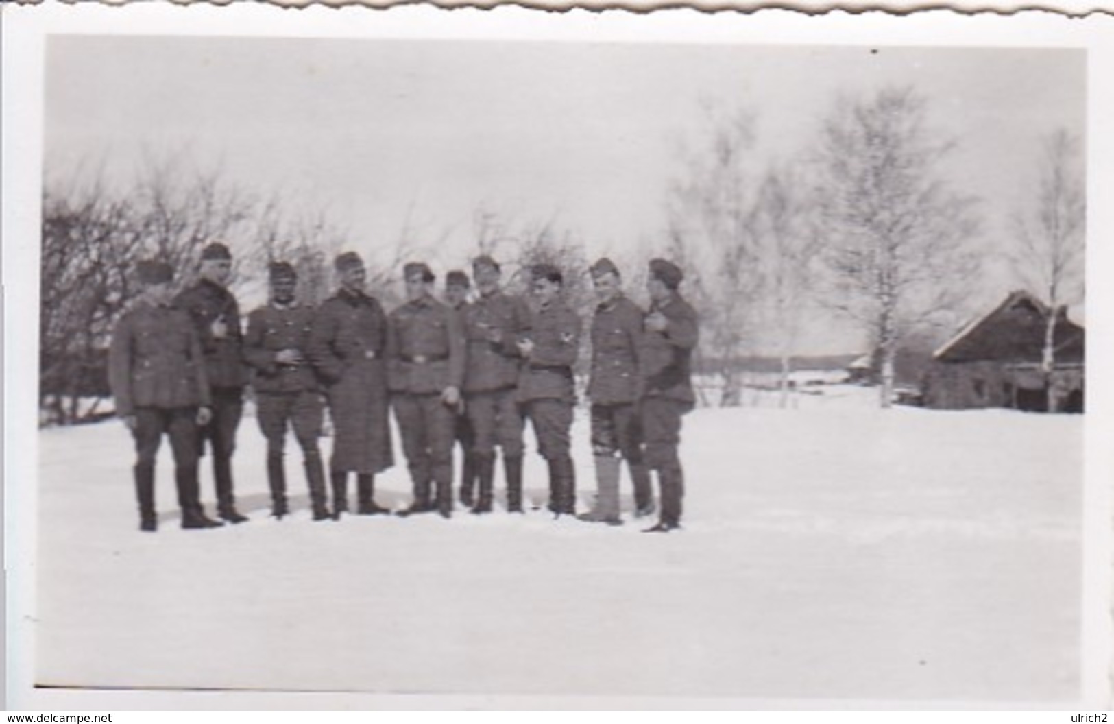 Foto Gruppe Deutsche Soldaten Im Winter - Osteuropa - 2. WK - 8,5*5,5cm (44025) - Krieg, Militär