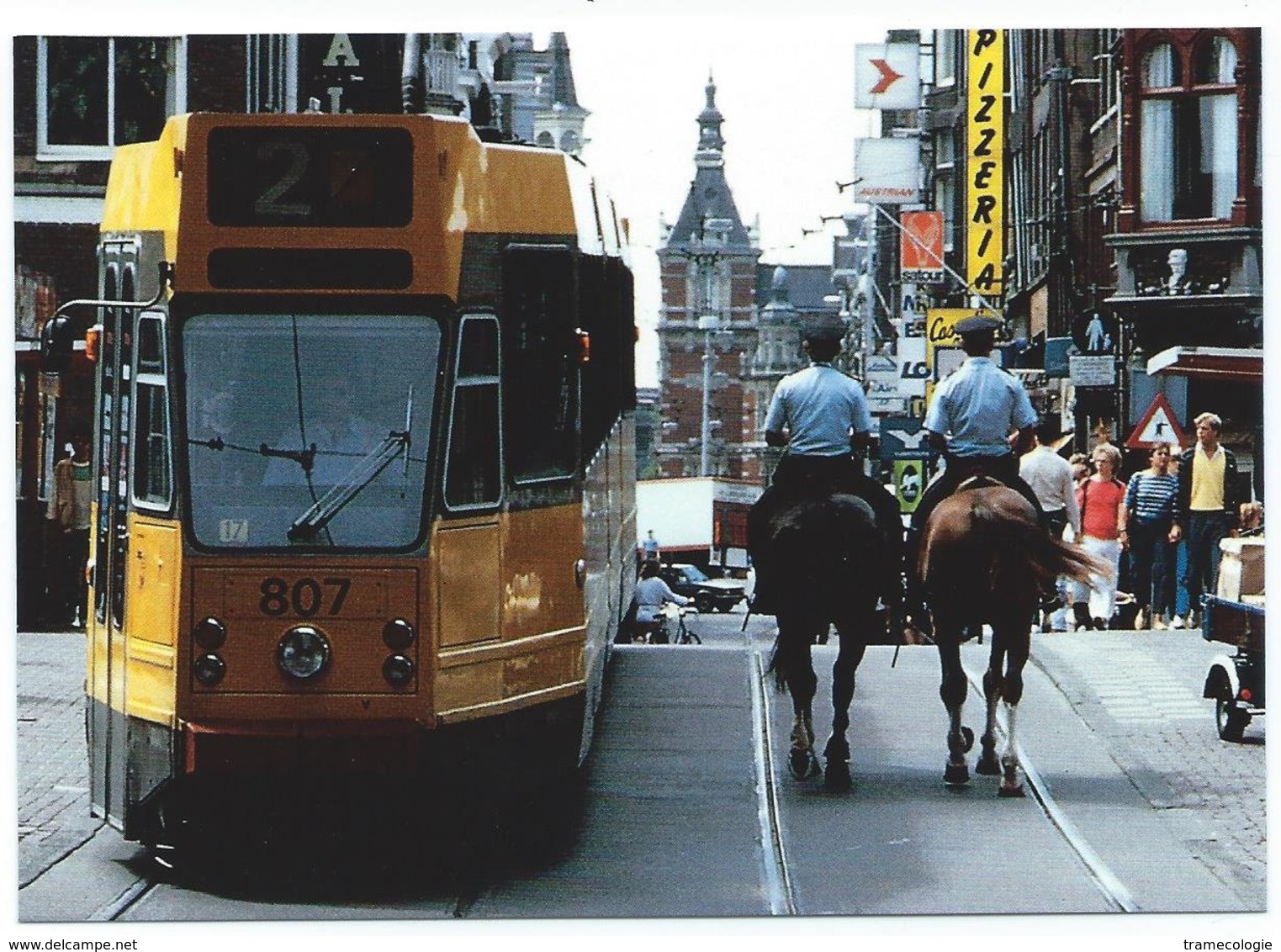 Amsterdam Leidsestraat Tram Tramway Strassenbahn Trolley Streetcar Politie Paard Police Horse - Amsterdam