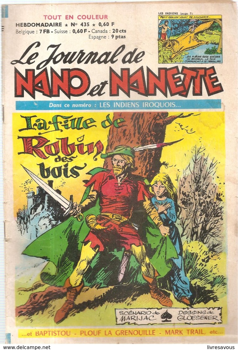 NAND Et NANETTE Le Journal Du 15 Juin 1965 Les Indiens Iroquois AKWAS Et La Fille De Robin Des Bois - Autre Magazines