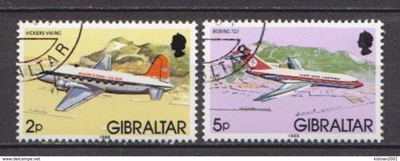 Gibraltar Used Stamps With Year 1986 - Airplanes