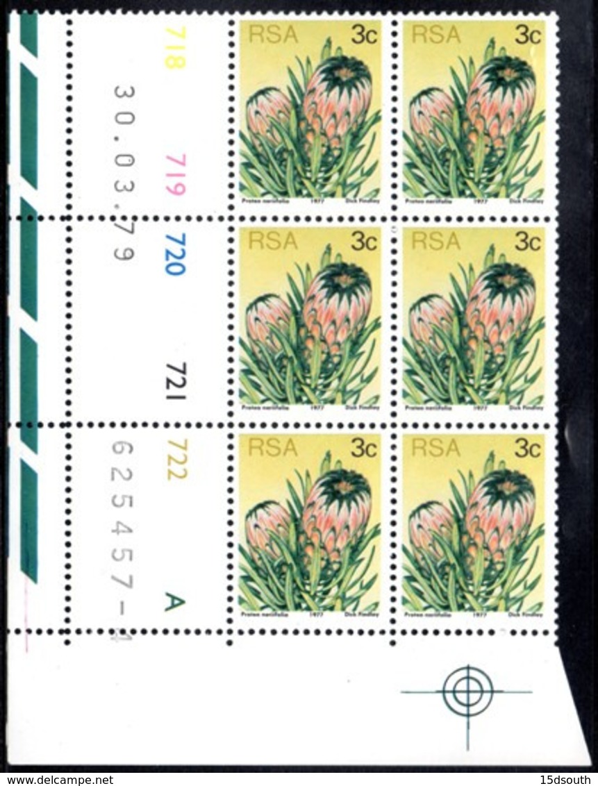 South Africa - 1979 Proteas 3c Control Block Pane A (**) (1979.03.30) - Blocks & Sheetlets