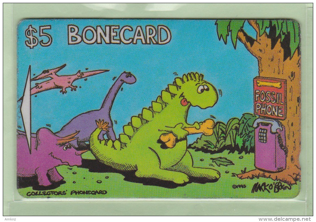 New Zealand - Private Overprint - 1993 The Bonecard - $5 Dinosaurs - VFU - NZ-LO-7 - Nueva Zelanda