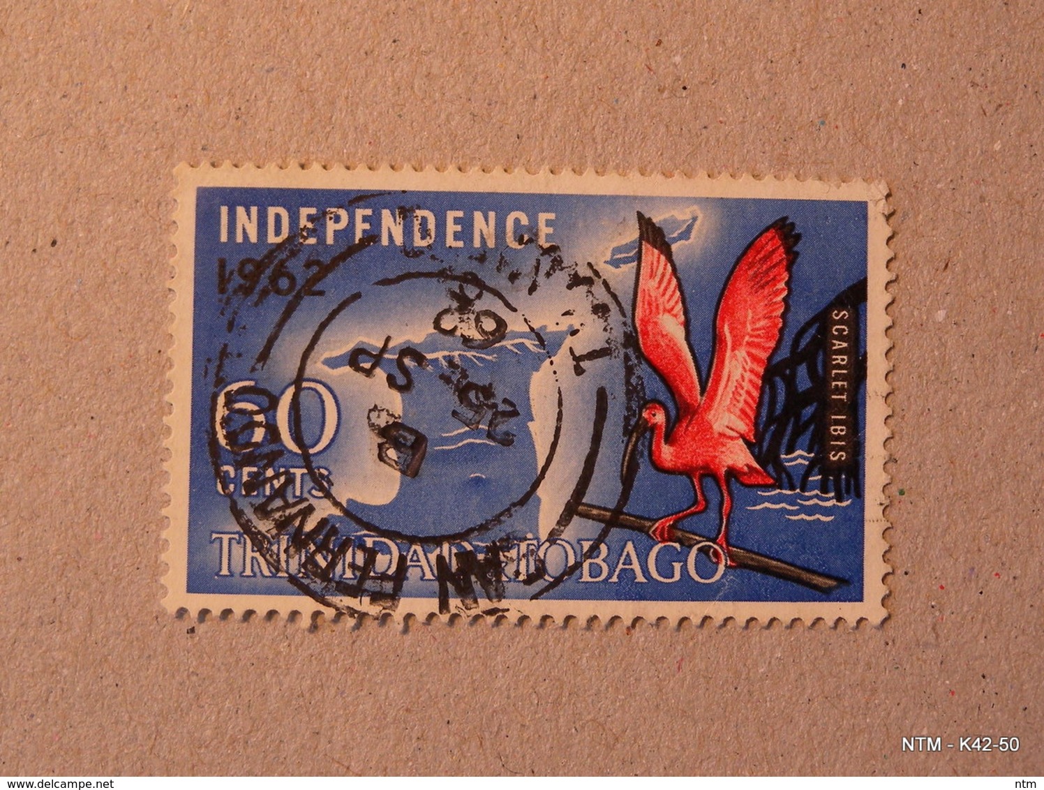 TRINIDAD & TOBAGO 1962. Independence - 60c. Scarlet Ibis And Map. Used.SG304 - Trinidad & Tobago (1962-...)