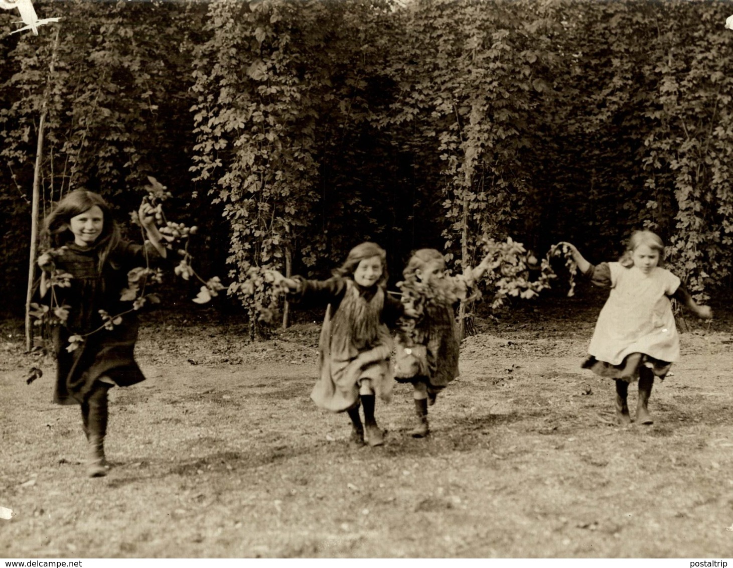 HOP PICKING KENT  KENTISH HOPFIELD LONDON CHILDREN  Hopfenanbaugebietes    21*16CM Fonds Victor FORBIN 1864-1947 - Sin Clasificación