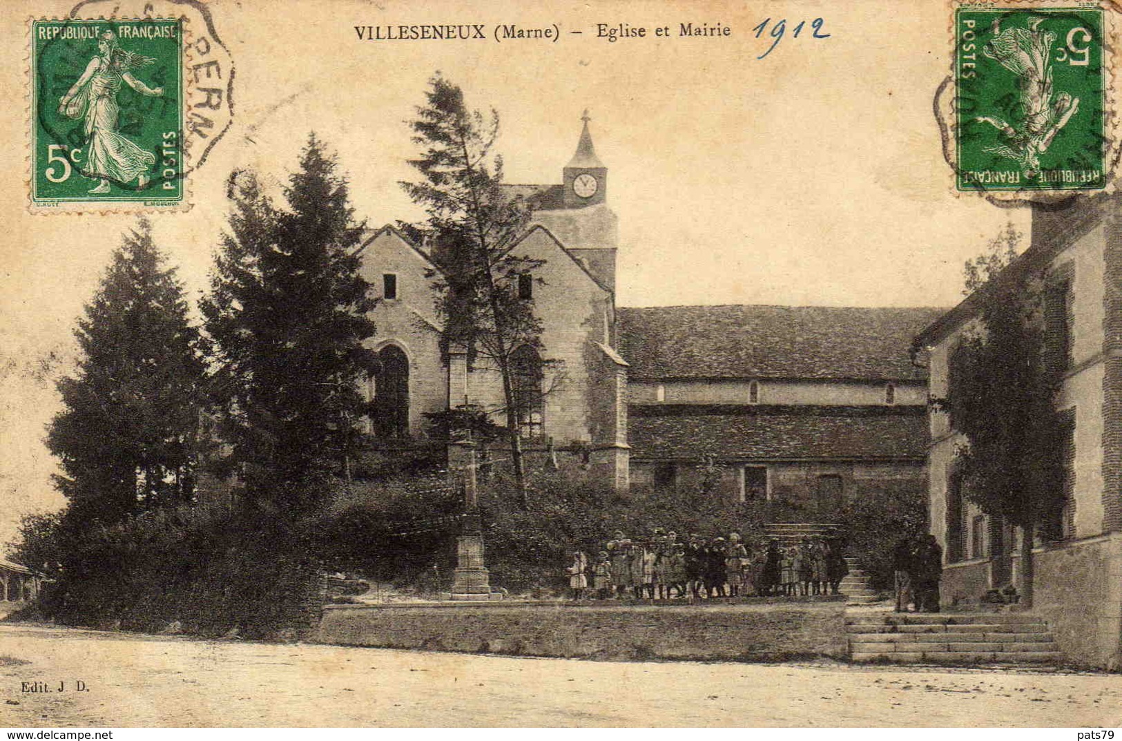 VILLESENEUX   - Eglise Et Mairie - Autres & Non Classés