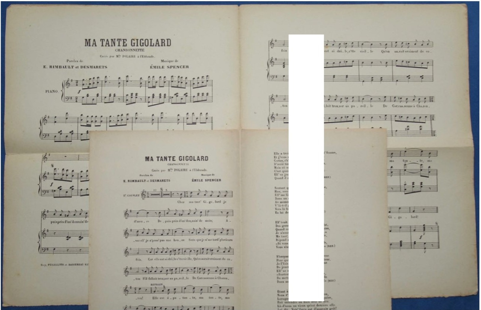 CAF CONC HUMOUR INÉDIT Melle POLAIRE LGBT PARTITION***XIX MA TANTE GIGOLARD DESMARETS RIMBAULT SPENCER 1892 ILL FARIA - Autres & Non Classés