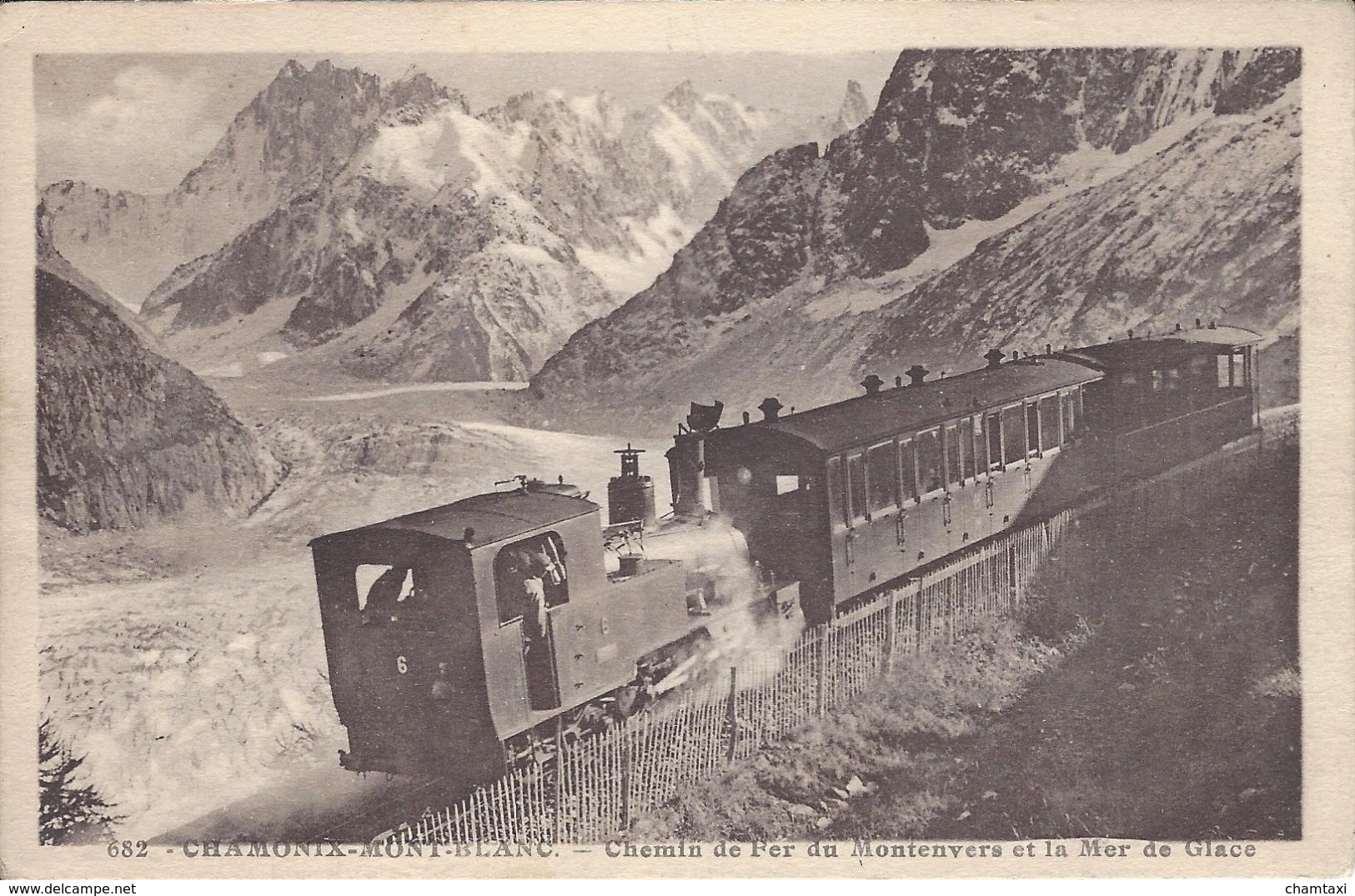 74 CHAMONIX MONT BLANC TRAIN A CREMAILLERE DU MONTENVERS GLACIER DE LA MER DE GLACE  EDITEUR MORAND 682 - Chamonix-Mont-Blanc