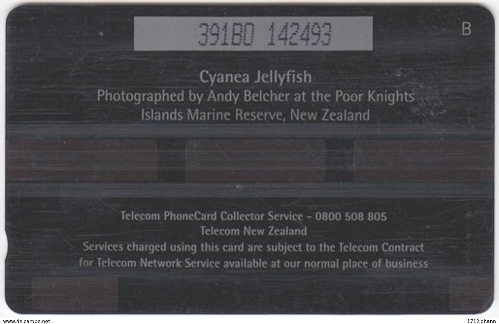 NEW ZEALAND A-854 Magnetic Telecom - Animal, Sea Life, Jelly Fish - 391BO - Used - New Zealand