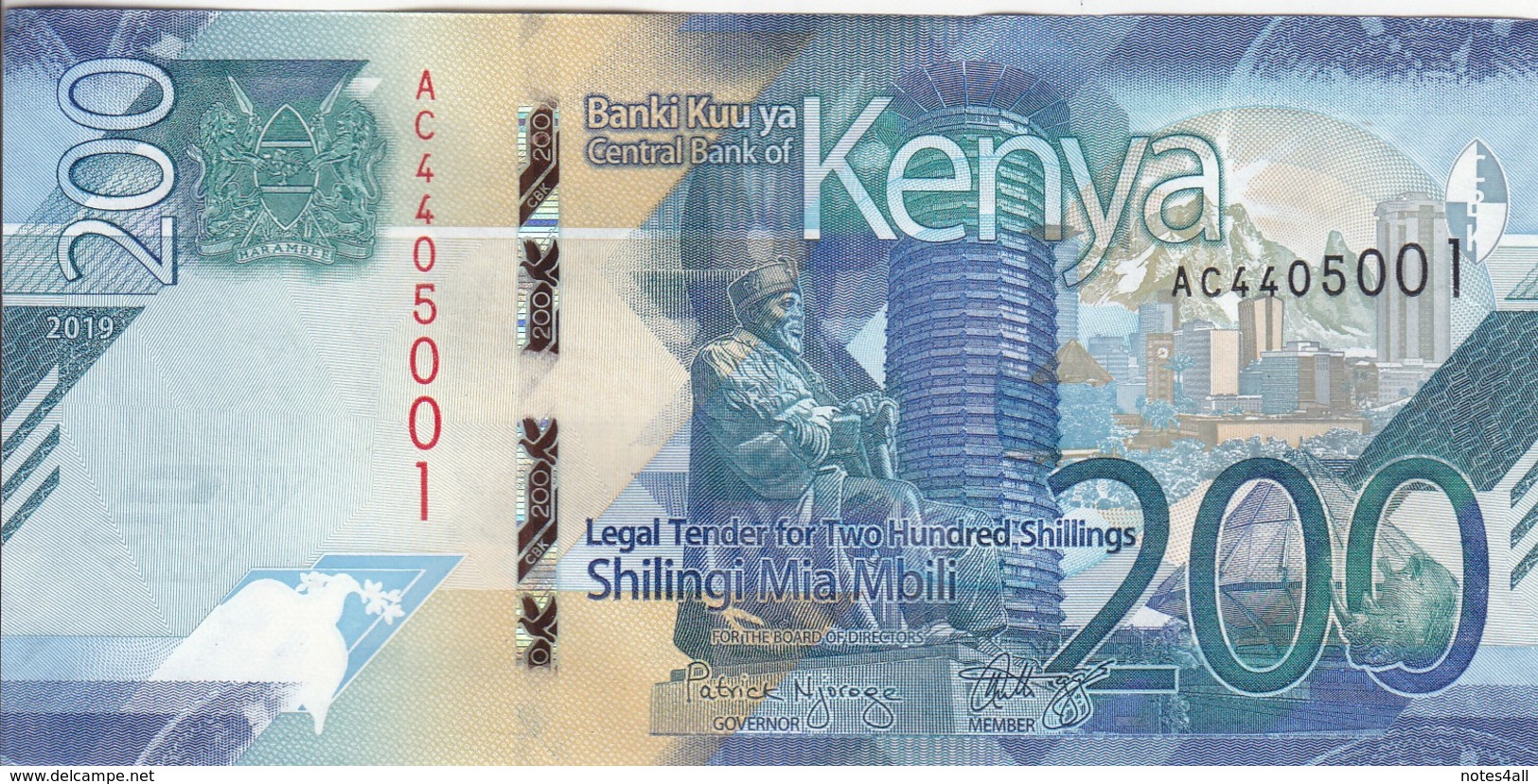 KENYA 200 SHILLINGS 2019 P- NEW UNC */* - Kenia