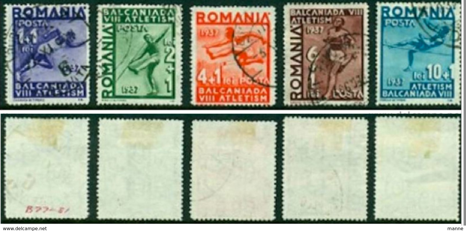 -Romania-1937-"Sports" (o) - Used Stamps