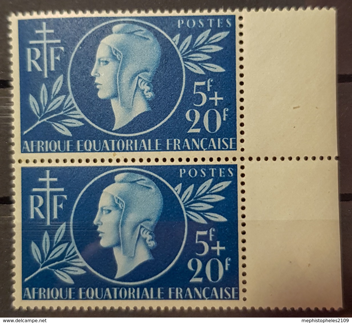 A.E.F. 1944 - MNH - YT 197 - 5f+20f - Pair! - Nuevos