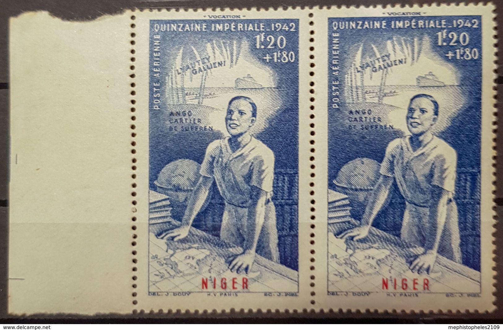 NIGER 1942 - MNH - YT PA 9 - 1,20+1,80 / Pair! - Ungebraucht