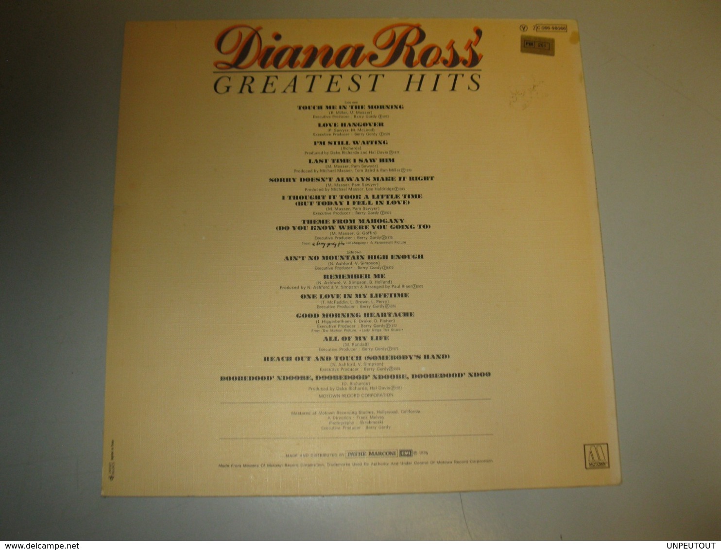 VINYLE "DIANA ROSS' GREATEST HITS" MOTOWN / EMI (1976) - Disco & Pop